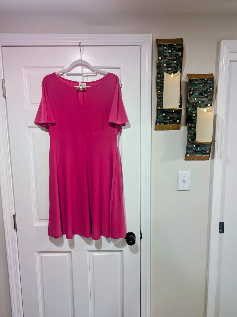 Gemini Said Beyond By Ashley Graham Pink Empire Waist Dress (L) - Cb